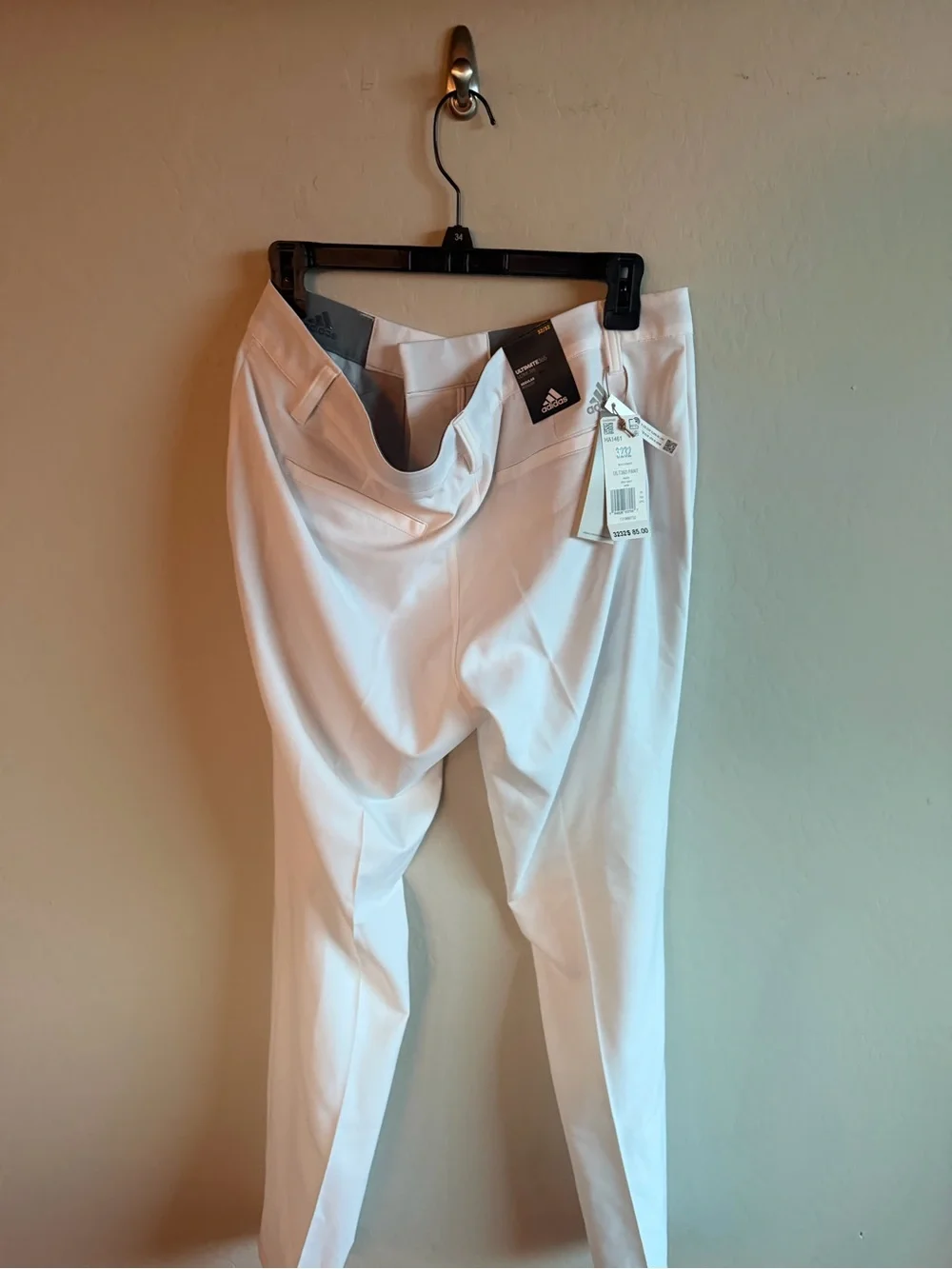 adidas Utility 365 Men's Off-White Chinos 32x32 Golf Travel Work Office NWT